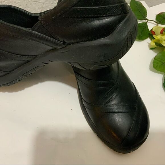 MERRELL Black Leather Select Fresh Air Cushion Mules Clogs 9.5 - Picture 7 of 10